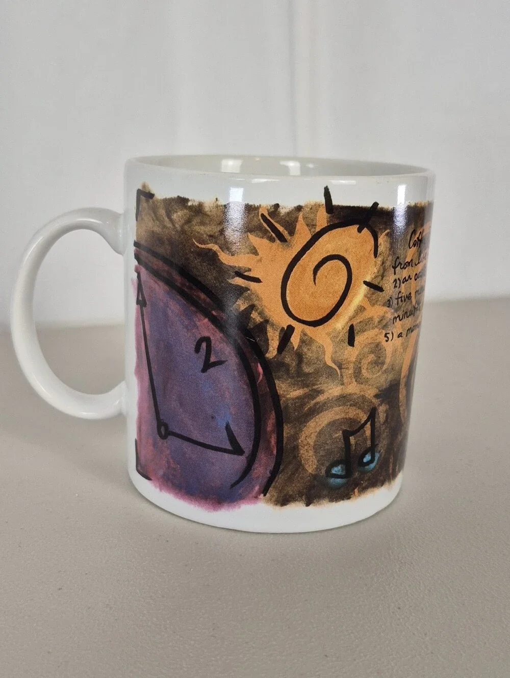 Starbucks Vintage 1998 Whimsical Art Coffee Break Essentials Mug - Jumbo 20 oz.